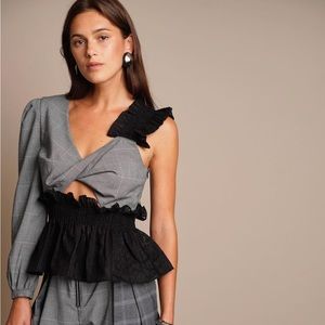 Chelsea and walker asymmetrical peplum top size 4